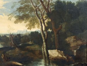 Paysage avec un ruisseau